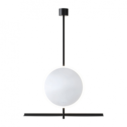 Badrumsspegel IO med belysning och hyllor - Svart